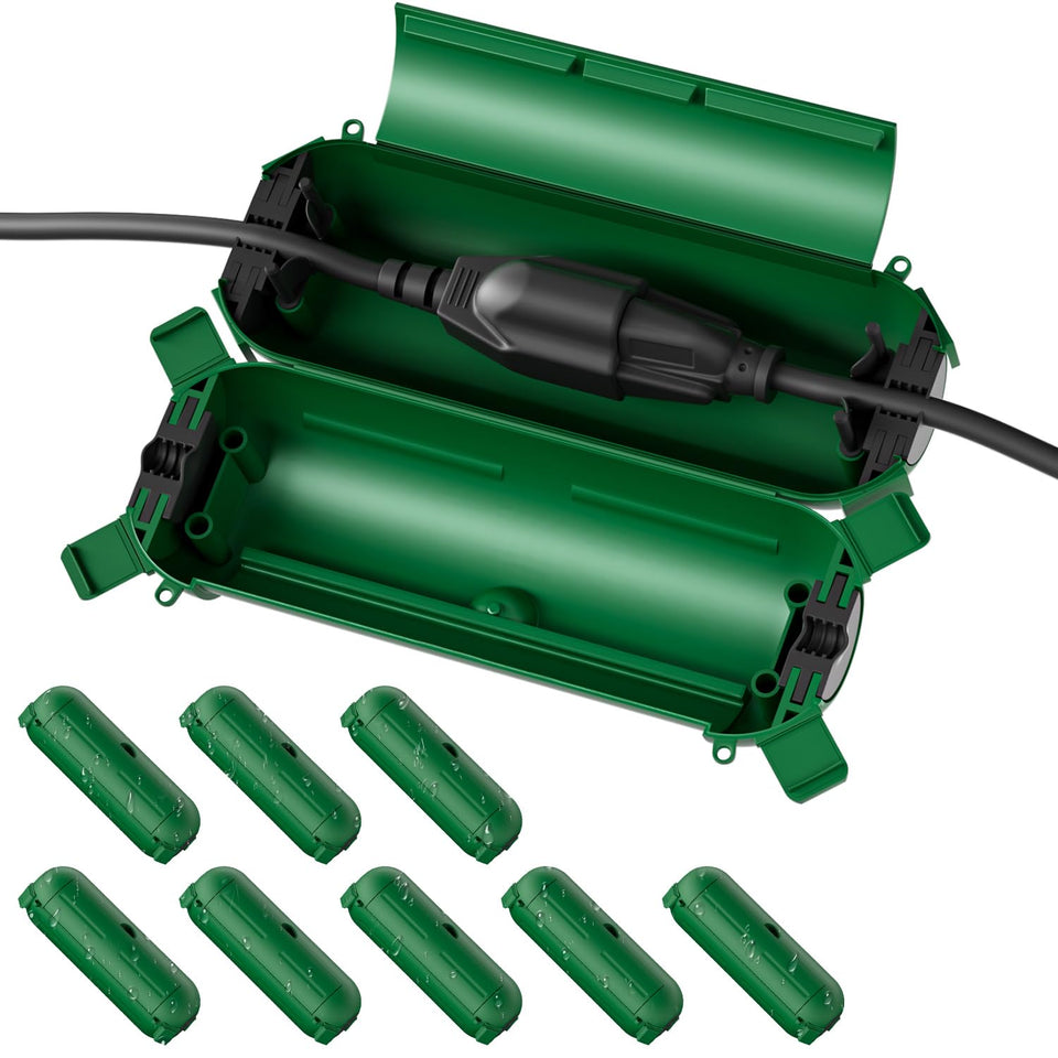 Flemoon front view of weatherproof box protecting connections outdoors