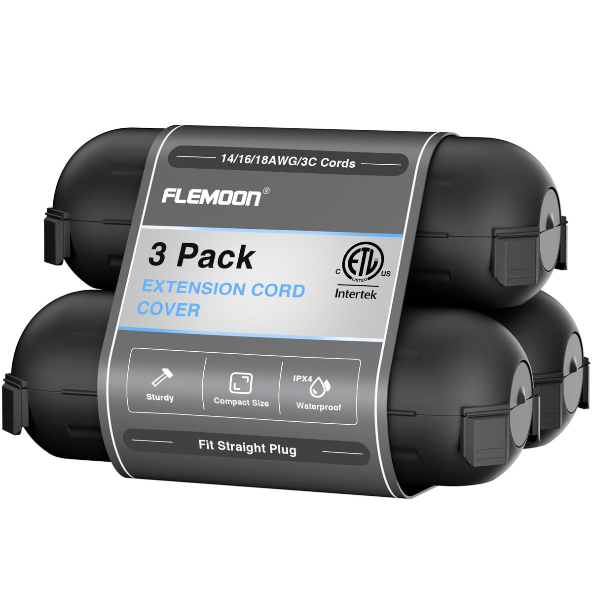 Flemoon outdoor extension cord safety cover box protects connections outdoors.