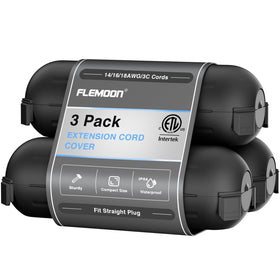 Flemoon outdoor extension cord safety cover box protects connections outdoors.