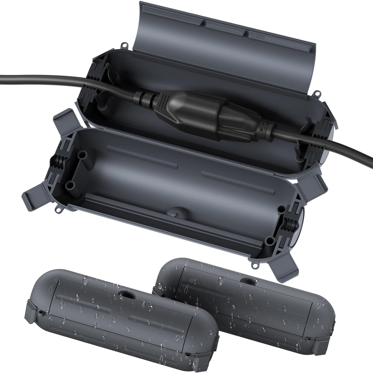 Flemoon outdoor extension cord safety cover with waterproof seal protects connections outdoors