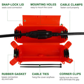 Flemoon safety cover close-up highlights gasket seal and tight lid for rain protection.