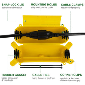 Flemoon weatherproof electrical box for outdoor use keeps cords dry
