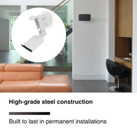 Flexson Wall Mount for Sonos Five White high-grade steel supports sturdy mounting.
