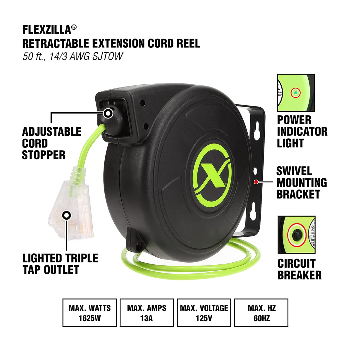 Flexzilla oil-resistant 14/3 SJTOW cord handles oil, water and cold.