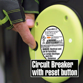 Flexzilla ZillaGreen housing protects the cord when not in use.