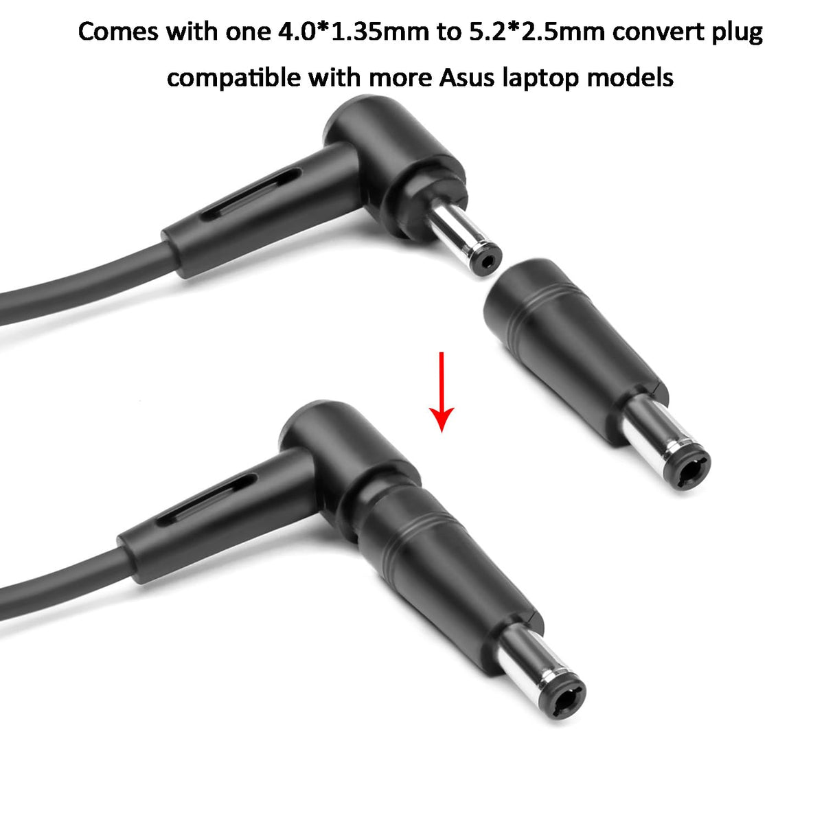 FLGAN 45W Asus charger cable attachment for secure connections