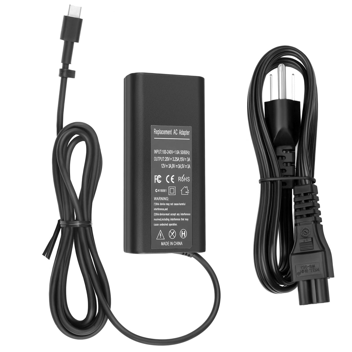 FLGAN 65W USB-C charger compatible with Dell XPS and Inspiron laptops