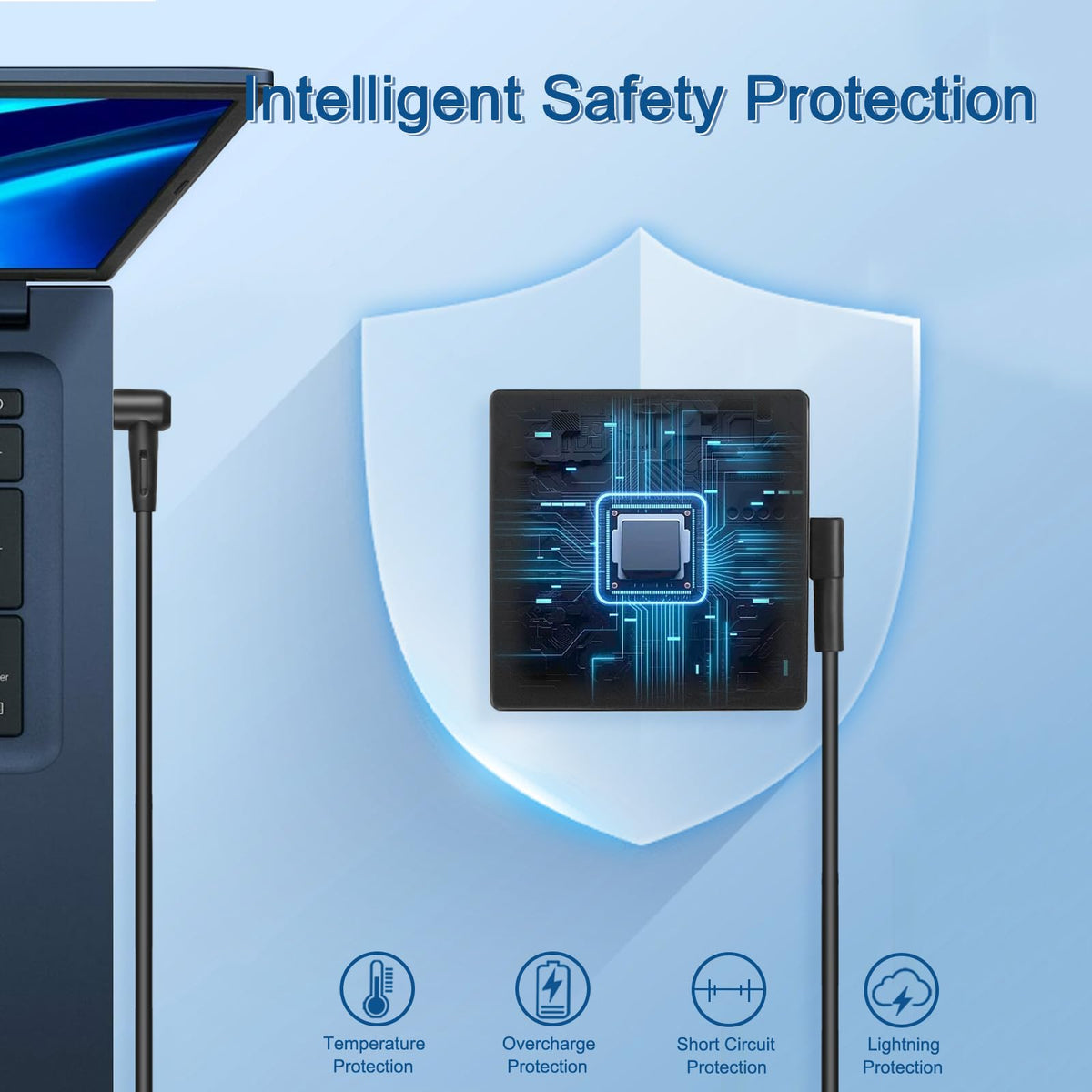 FLGAN 90W adapter shown beside Asus ADP-90LE compatibility label for flexible use.