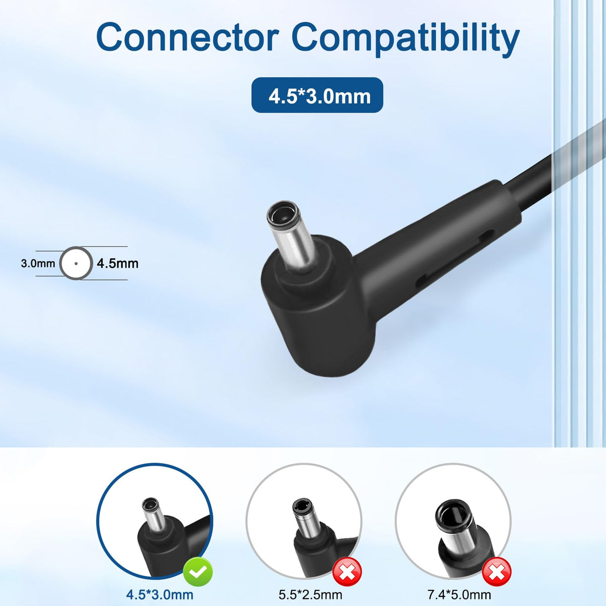FLGAN 90W charger and 4.5x3.0mm connector ensure precise MSI compatibility.