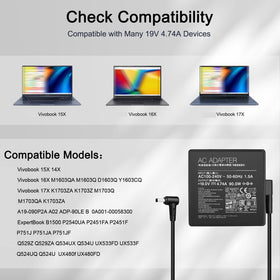 FLGAN 90W charger for Asus Vivobook 17X K1703Z enabling fast, dependable charging