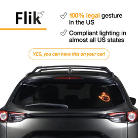 FLIK Original Middle Finger Light rear window mounted display for road humor