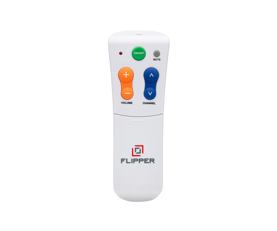 Flipper front view showing big buttons and easy layout for clear control