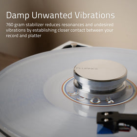 Fluance velvet pad close-up protecting labels and reducing resonance
