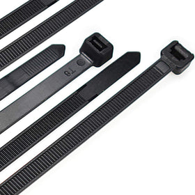 Flurhrt front packaging showing 50 black cable ties and benefits of strength