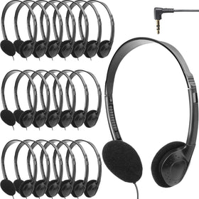 Flutesan 20-pack headphones in retail packaging for classroom use
