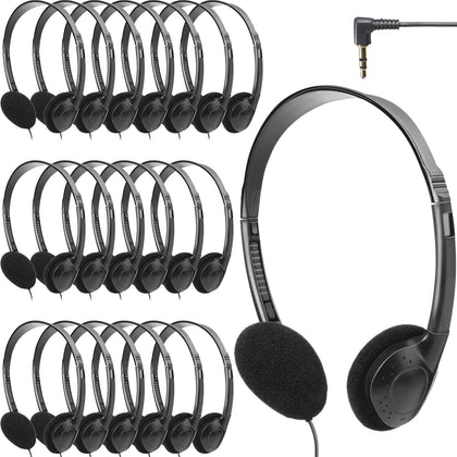 Flutesan 20-pack headphones in retail packaging for classroom use