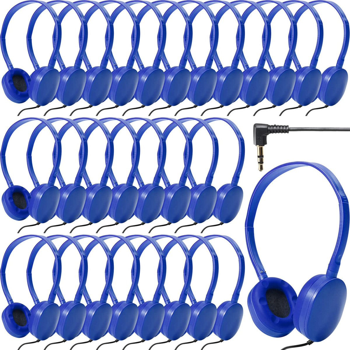 Flutesan blue headphones front view showing bright color and durable build for easy identification