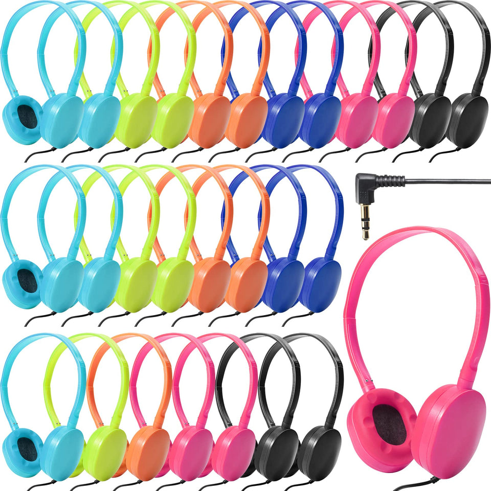 Flutesan front packaging showing 30 sealed headphones for easy distribution and storage