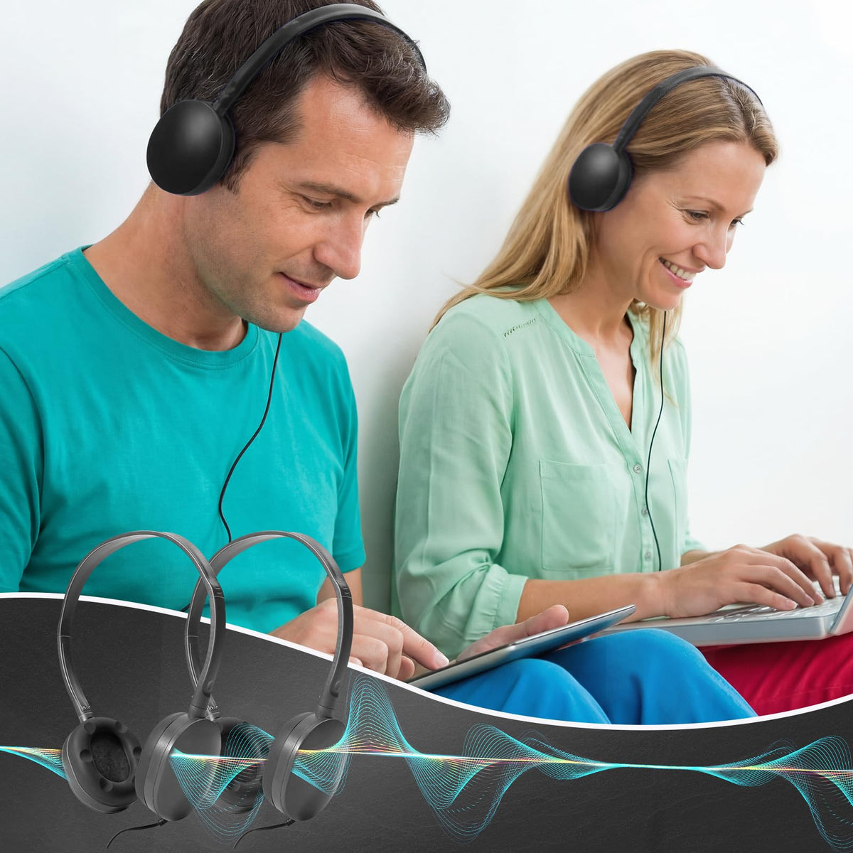 Flutesan wired headphones available in six colors for student style.