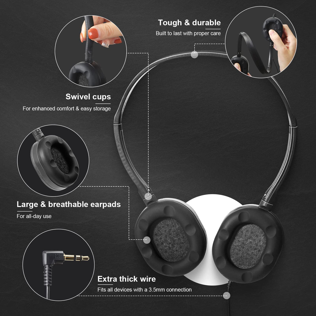 Flutesan wired headphones with soft ear pads reduce fatigue during long use.