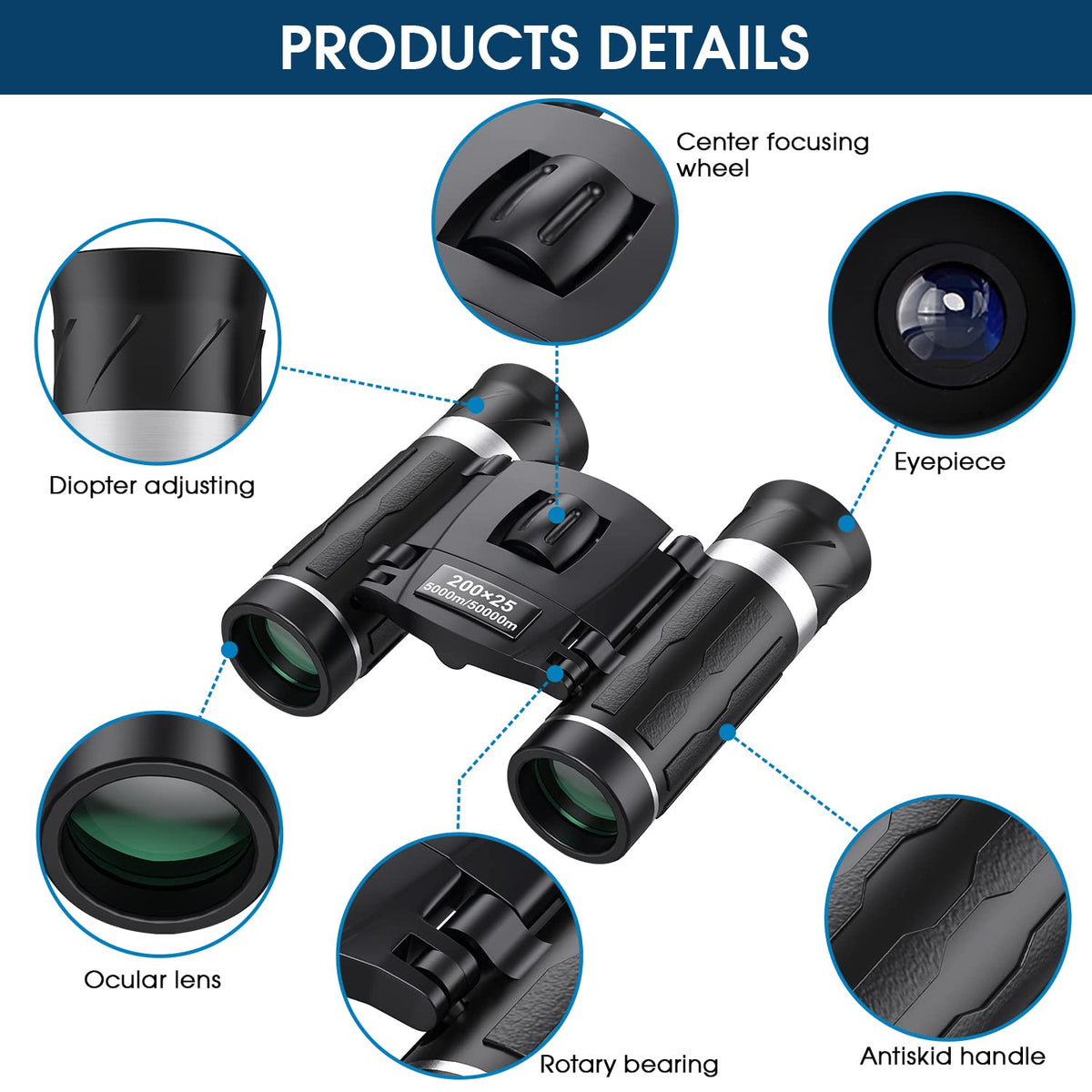 Flyant 200x25 binoculars aid hiking and camping with dependable focus