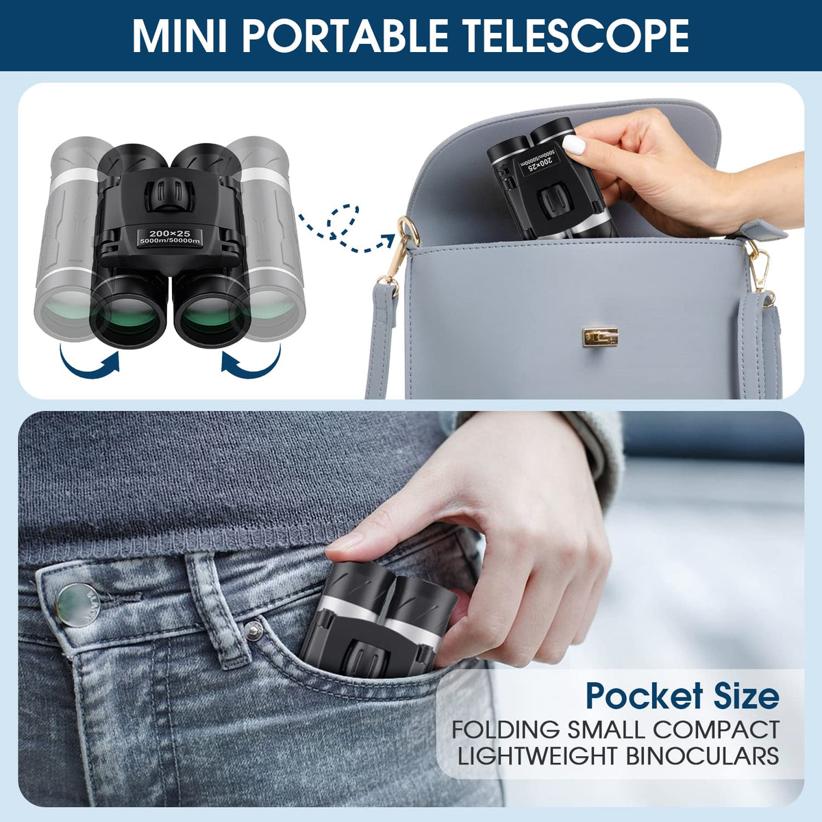 Flyant 200x25 compact binoculars keep travel light with strong visibility