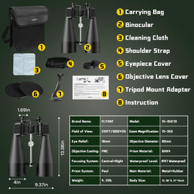 Flyant binoculars suitable for cruises and travel with versatile zoom.