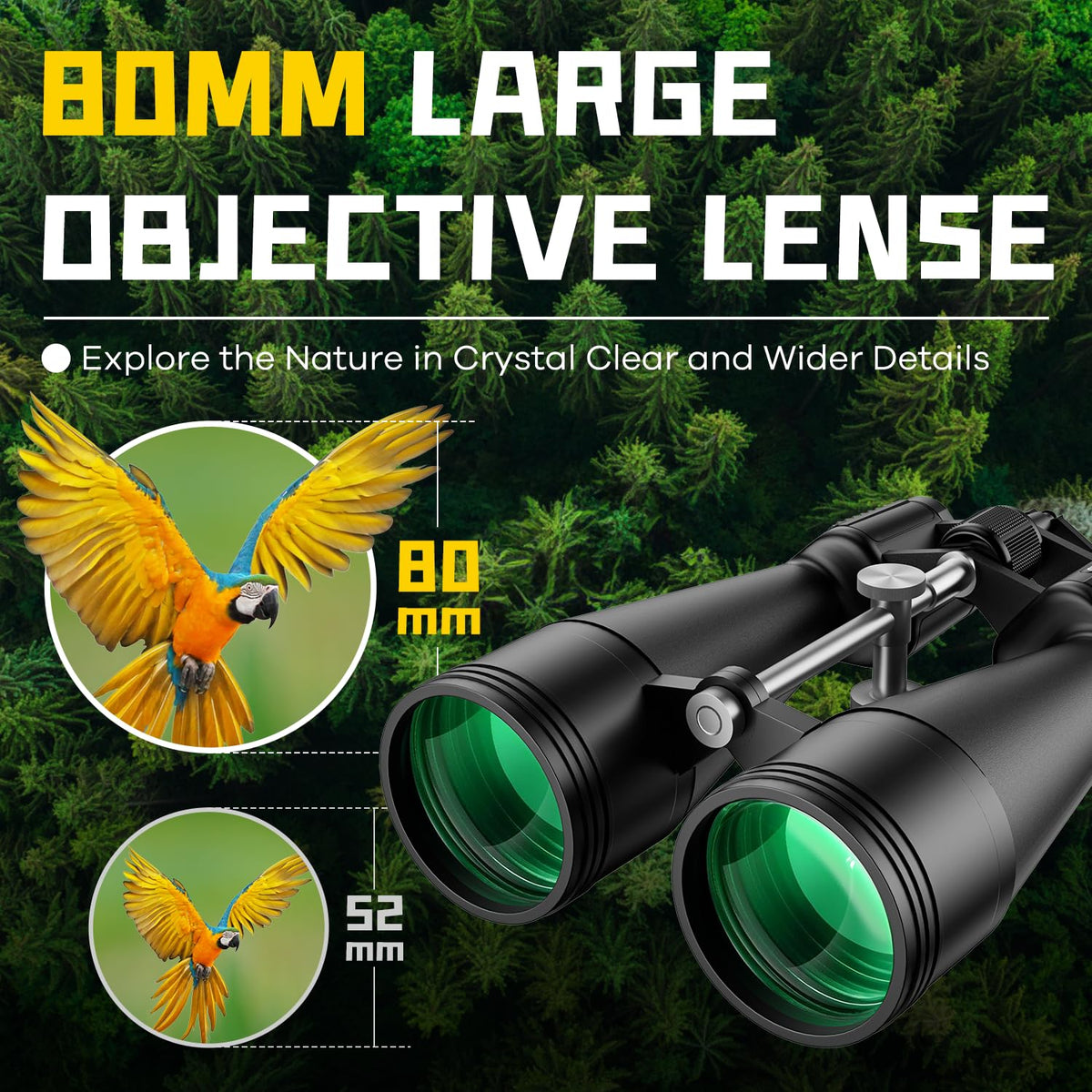Flyant optics with multi-coated surfaces reduce glare and boost contrast.