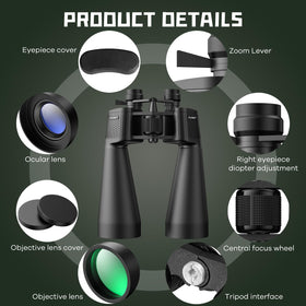 FLYANT close-up of 70mm objective lenses highlighting brighter low-light view