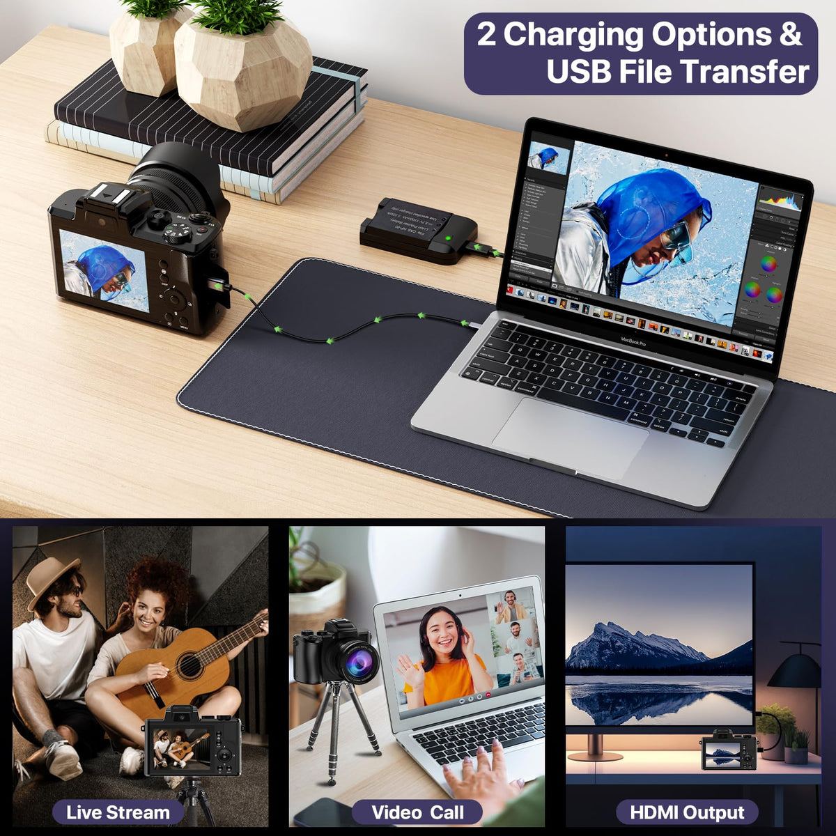 FlyFrost 8K camera two batteries and SD card enable longer shoots