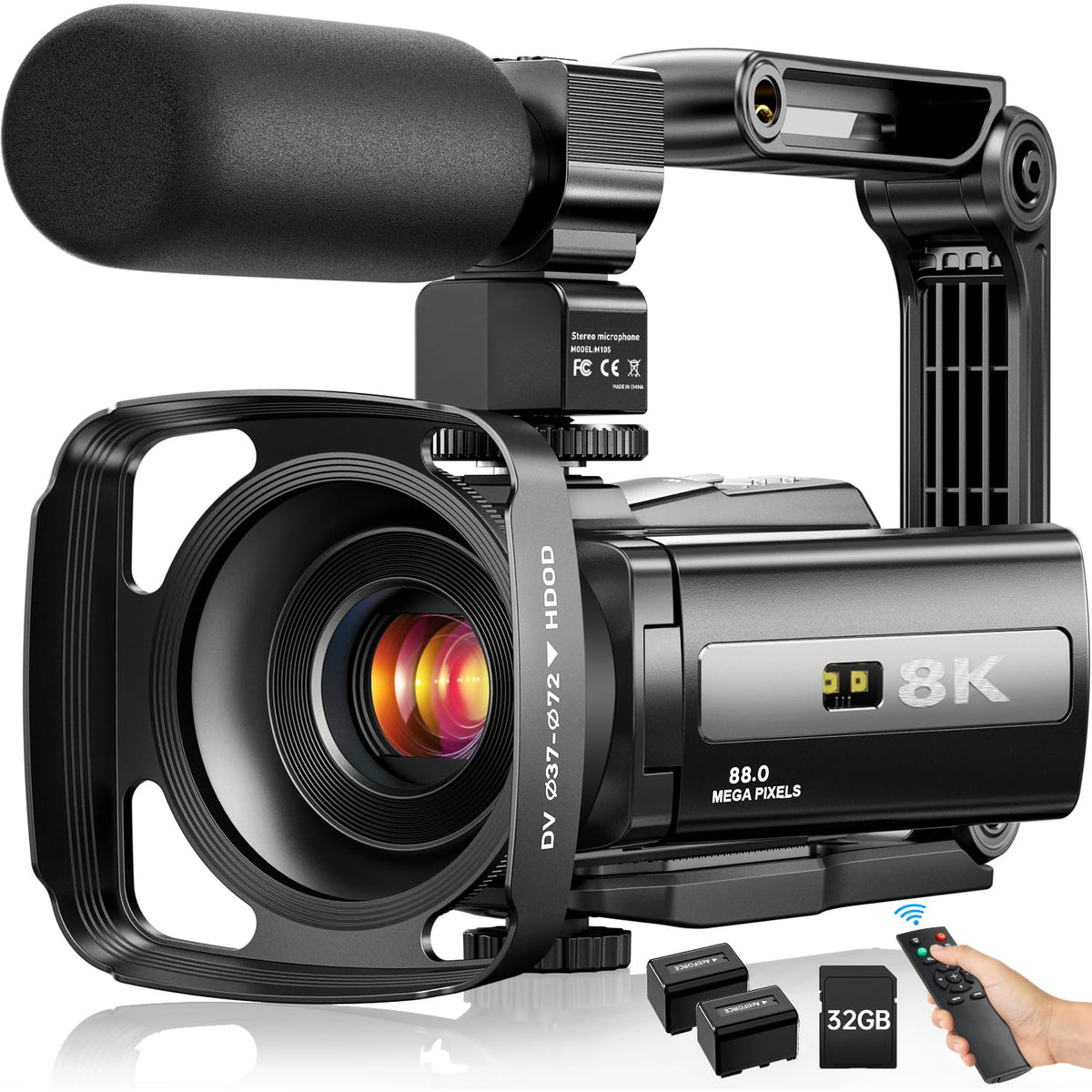 FlyFrost 8K camera front view with crisp video for YouTube