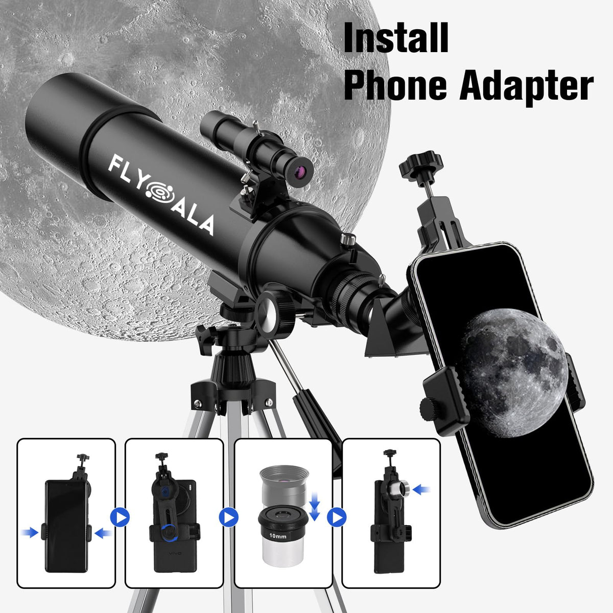 FlyGala smartphone adapter lets you share astronomy moments easily.