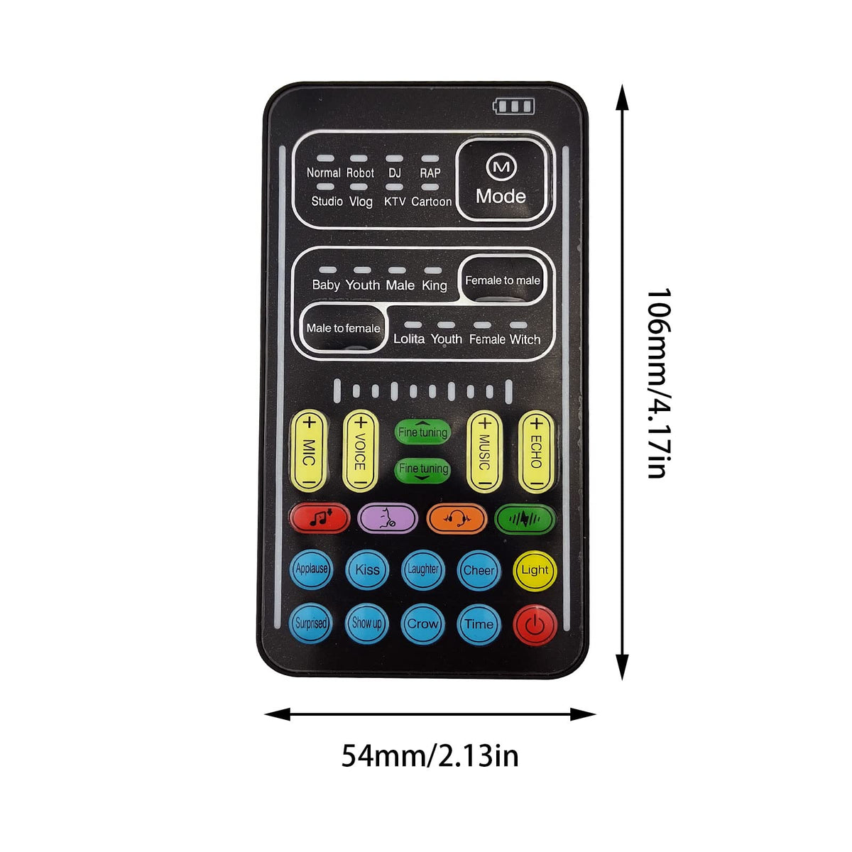 Flylin compact design shown for travel-friendly voice modification on the go.