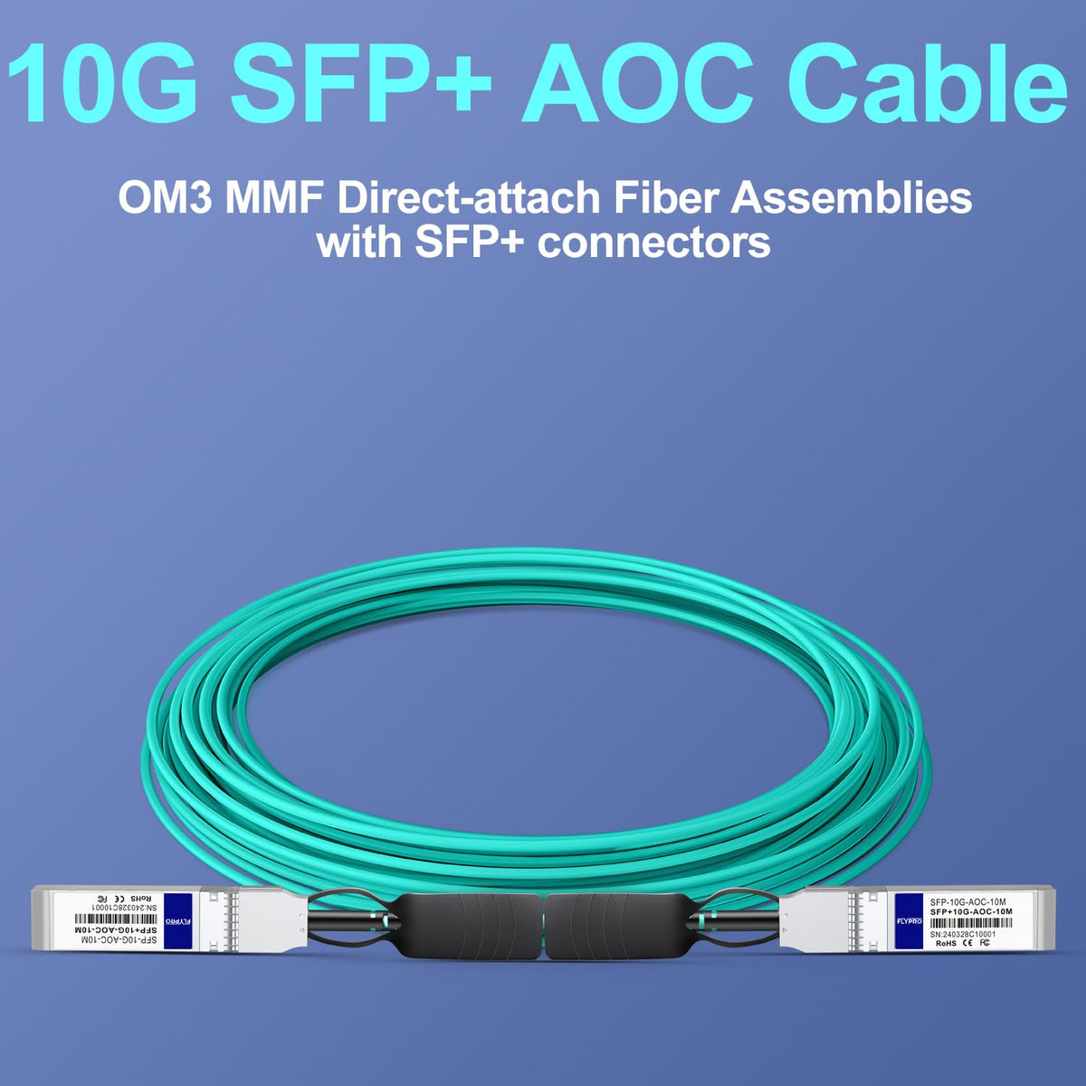 FLYPROFiber 10G AOC cable powers fast interconnects in data centers.