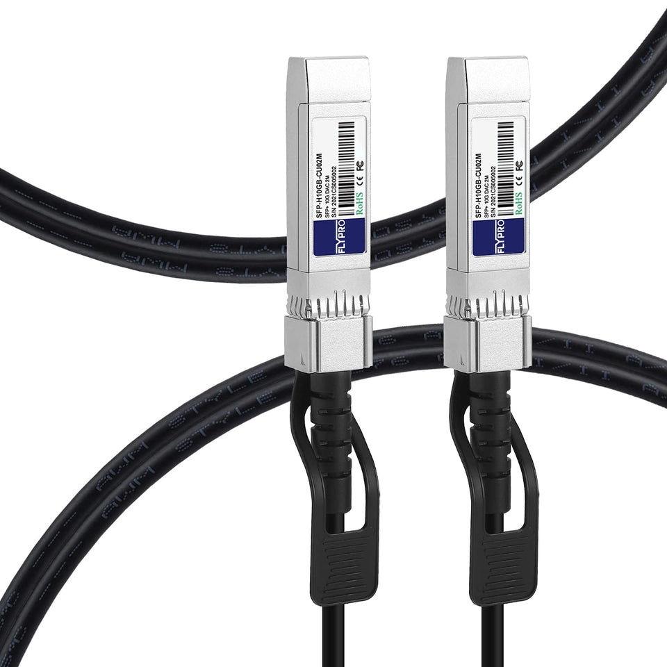 FLYPROFiber 10G DAC cable front view for quick plug-and-play deployments