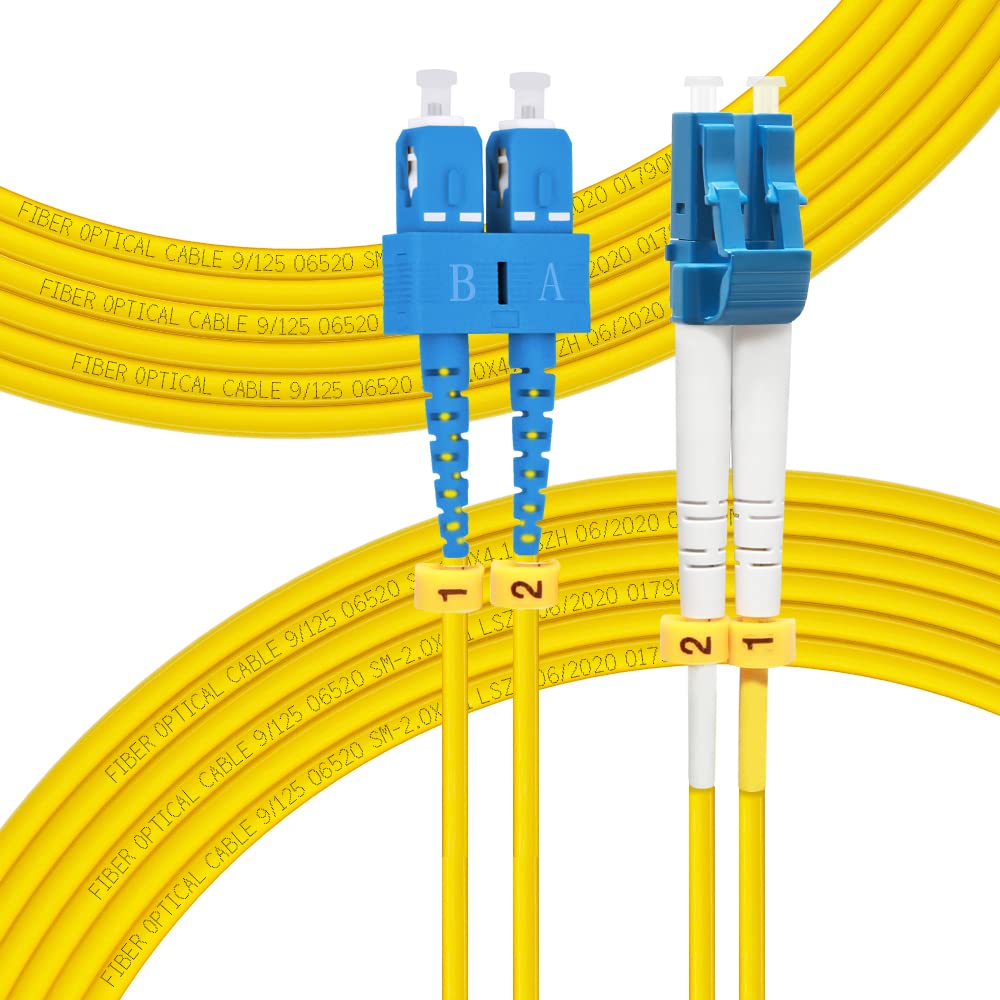 FlyPROFiber 10m OS2 SC-LC patch cable enables reliable gigabit Ethernet links.