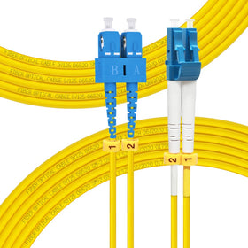 FlyPROFiber 10m OS2 SC-LC patch cable enables reliable gigabit Ethernet links.