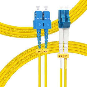 FLYPROFiber 5m OS2 SC-LC patch cable with duplex ends for high-density networks.