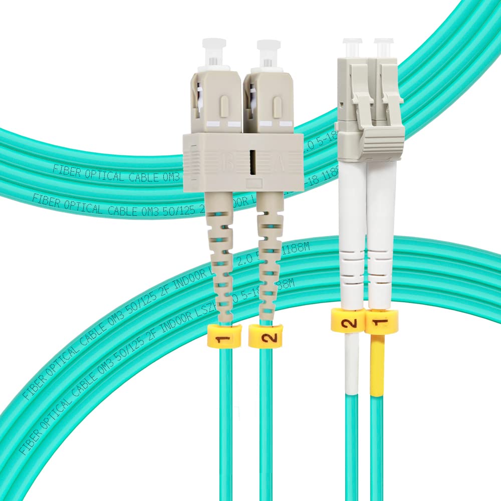 FLYPROFiber 5M SC-LC OM3 patch cable for high-density 10G links in data centers.