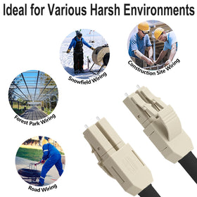 Cable routed through conduit for overhead or underground installation scenarios.