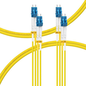 FlyPROFiber LC to LC OS2 duplex patch cable 5m in yellow, ideal for high-density data centers.