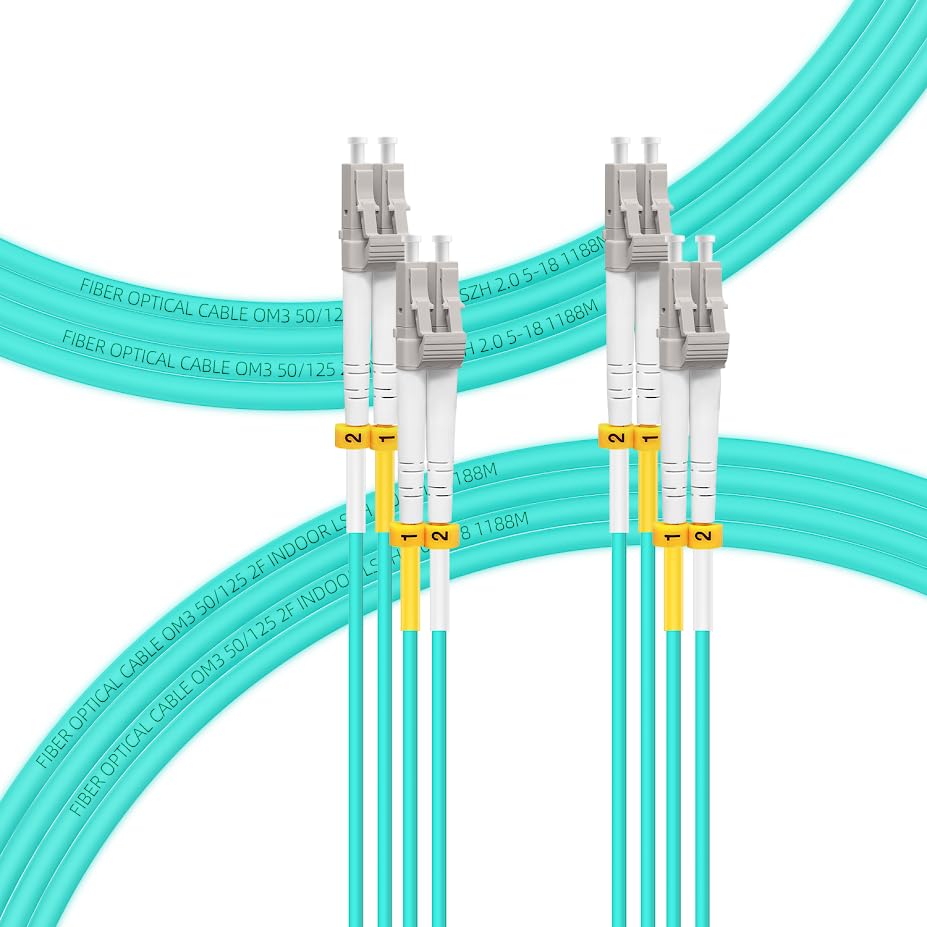 FlyPROFiber OM3 LC-LC patch cable, 0.2 m, ideal for high-density data centers.
