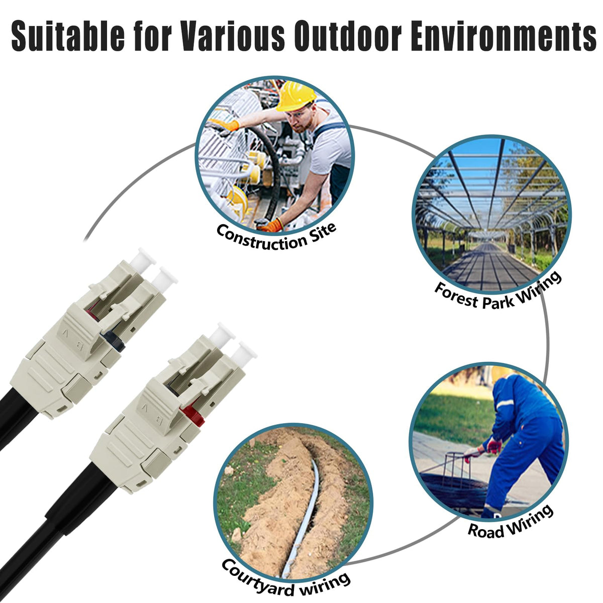 FLYPROFiber outdoor OM3 armored LC-LC cable 100m durable outdoor run
