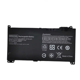 FLYRLB RR03XL battery front view for HP ProBook shows a ready replacement