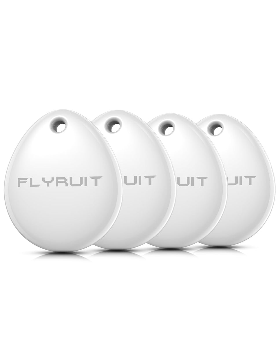 FLYRUIT front packaging showing four white tags and clear branding for quick purchase