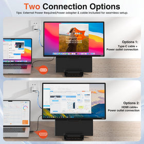 FLYTOCCA monitor Type-C/HDMI input for plug-and-play devices.