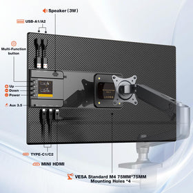 FLYTOCCA monitor powered by wall outlet via included adapter.