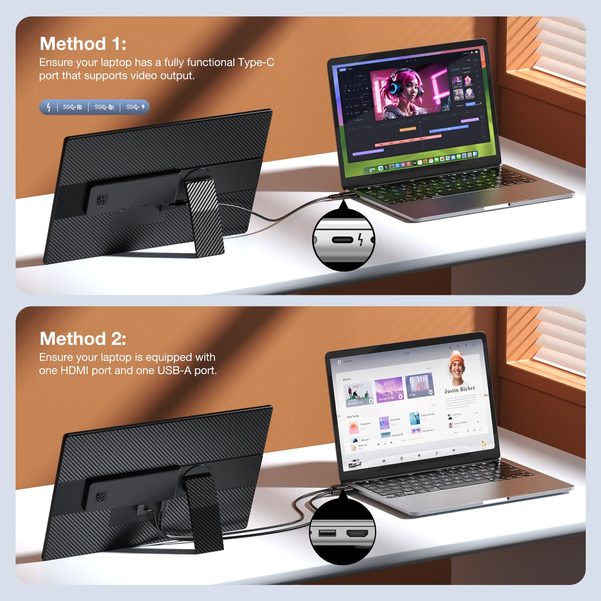 FLYTOCCA compatibility with Type-C, HDMI, and USB-A supports broad devices.