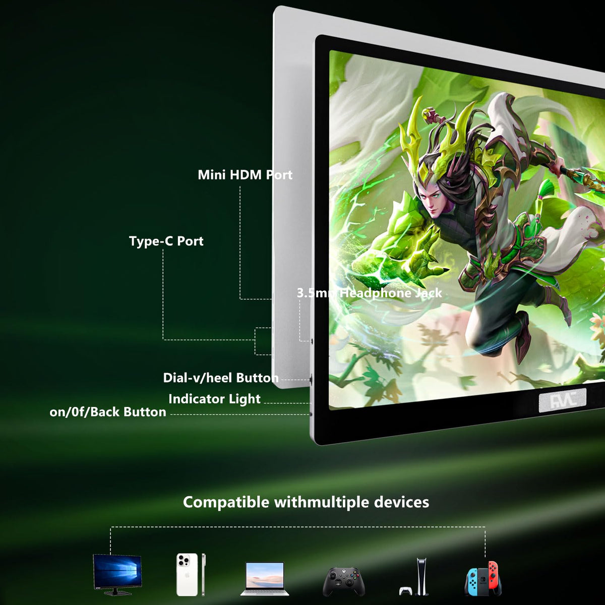 FMC 4K monitor built-in speakers for clear sound during games and videos