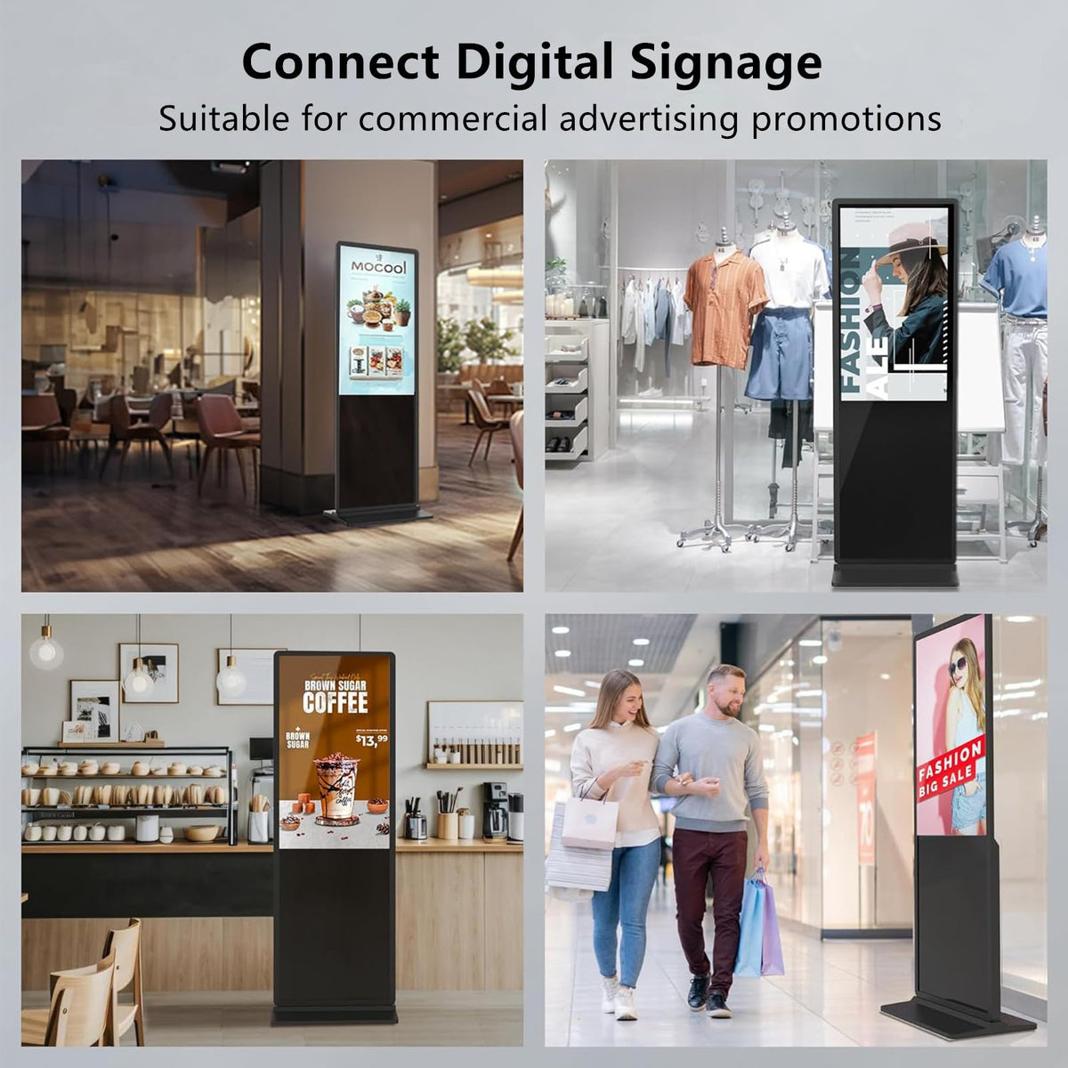 fnetic used in retail digital signage, reliable looped playback benefit
